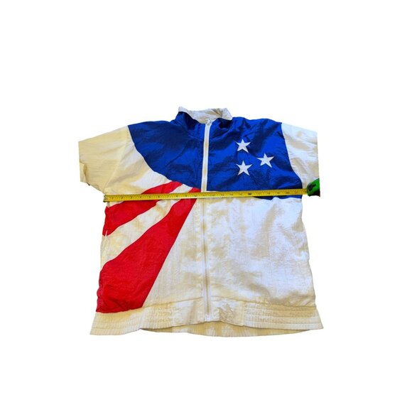 Vintage 1990s Active Exposure Patriotic Windbreaker Jacket Size 1P - Picture 7 of 10